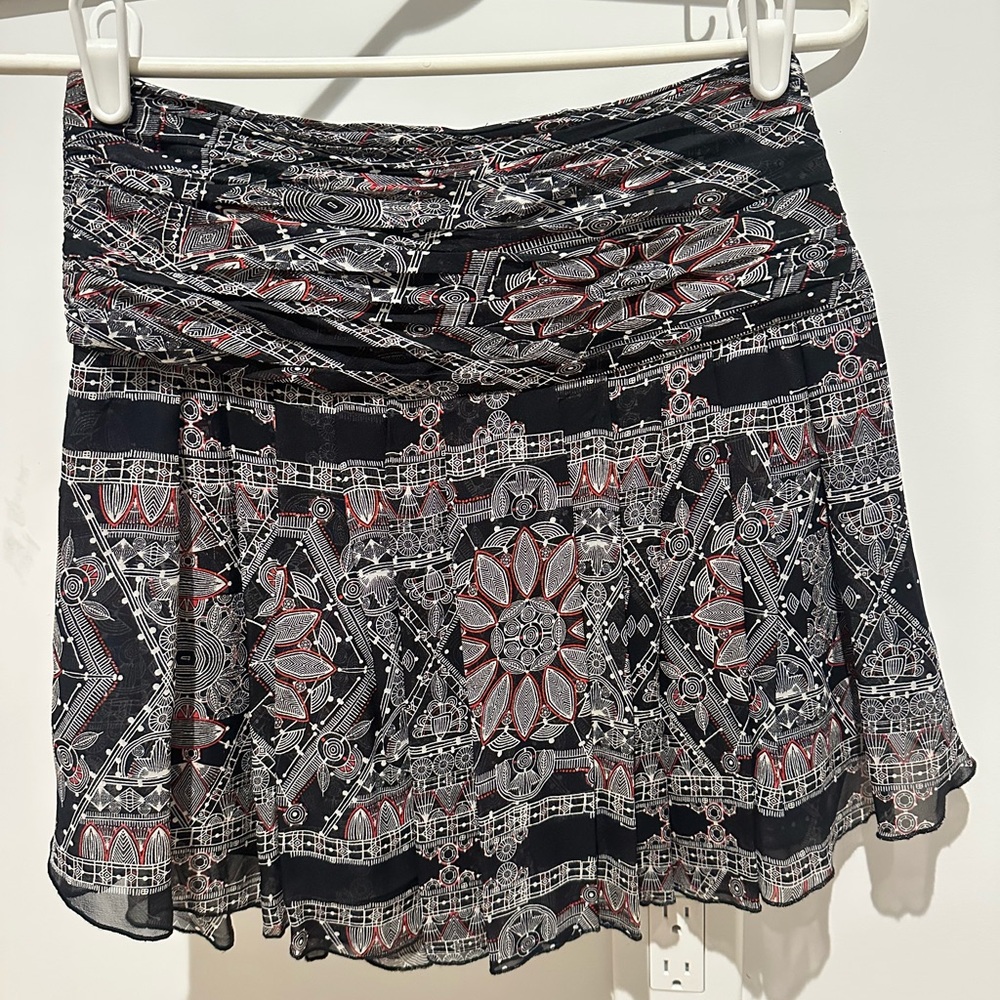 Printed Black & Red Patterned Women's Skirt
